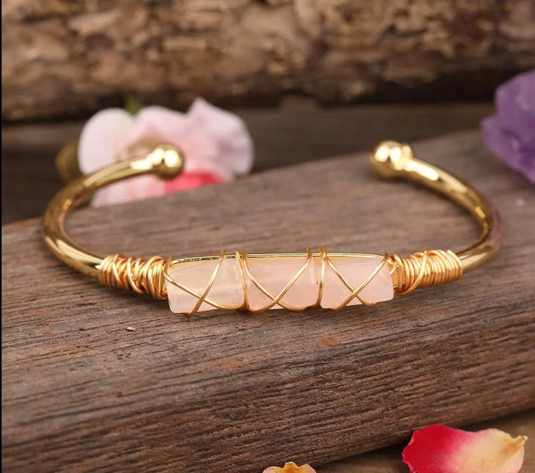 Bracelet Jonc Pierre Naturelle Cristal de Roche Bracelet Jonc Pierre Naturelle Cristal de Roche