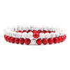 Bracelets Perles Jaspe Rouge / Howlite