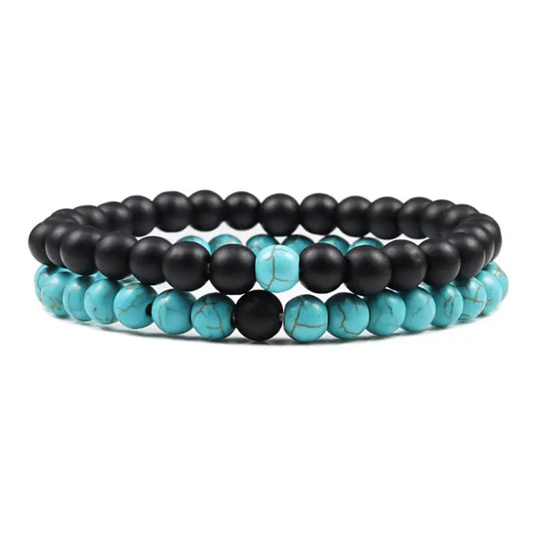 Bracelets Perles Turquoise / Onyx