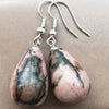 Boucles d'Oreilles Perles Goutte Rhodorite