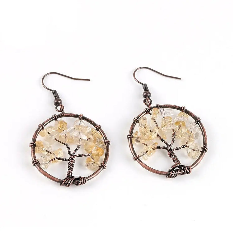 Boucles d'oreilles pendantes en citrine