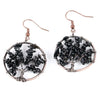 Boucles d'oreilles pendantes en obsidienne