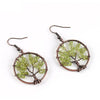 Boucles d'oreilles pendantes vert olive