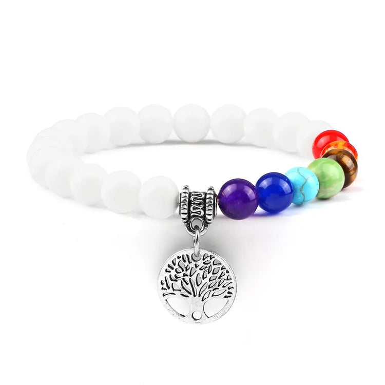 Bracelet Argent Blanc Arbre de Vie