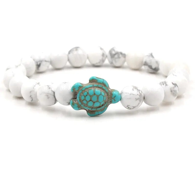 Bracelet Perles Pierre Howlite Tortue