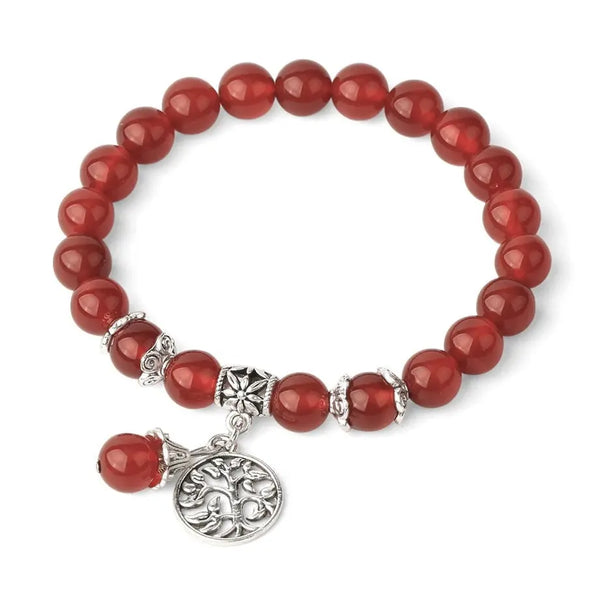 Bracelet Protection Arbre de Vie Agate Rouge