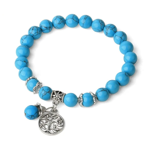 Bracelet Protection Arbre de Vie Bleu Turquoise