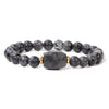 Bracelet extensible en perles de Labradorite noire