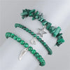 Bracelets Pendentif Plume Etoile Lune Malachite