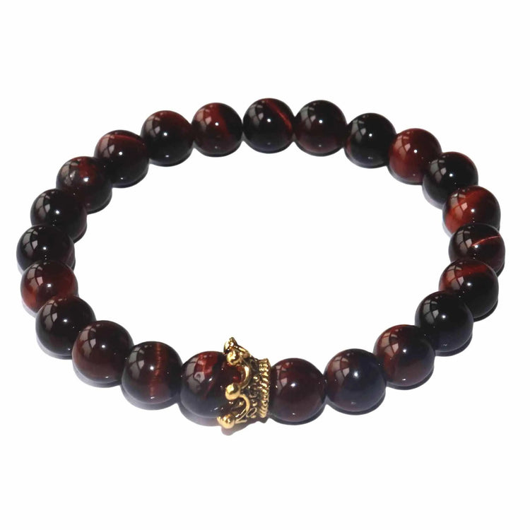 Bracelets Perle Pierre Naturelle Oeil de Tigre Rouge