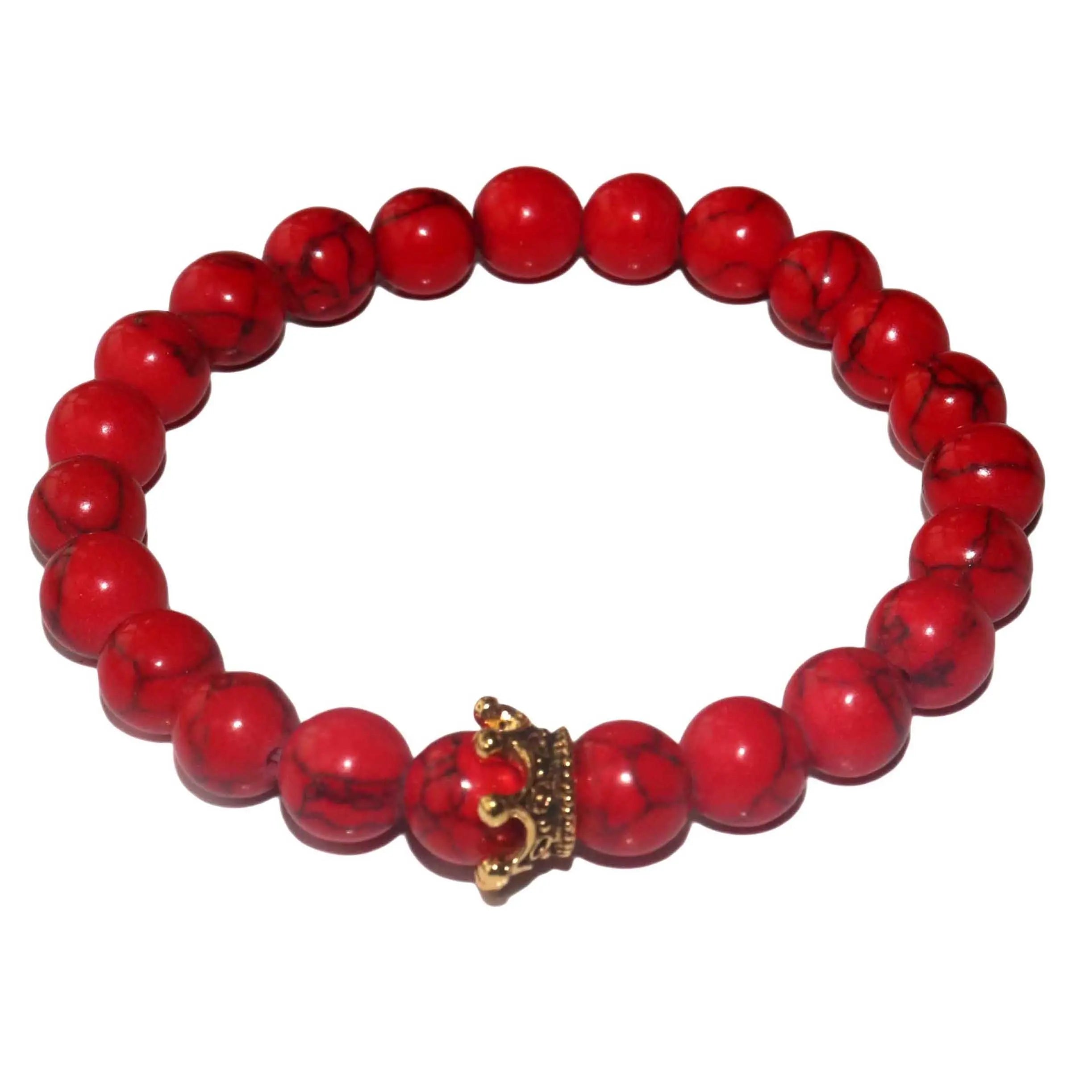 Bracelets Perles Pierre Naturelle Turquoise Rouge – Ma Pierre Naturelle
