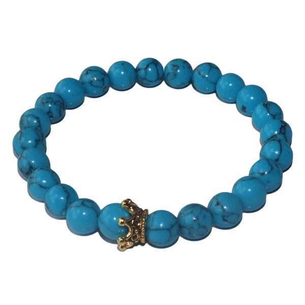 Bracelets de perles de pierre naturelle bleu turquoise