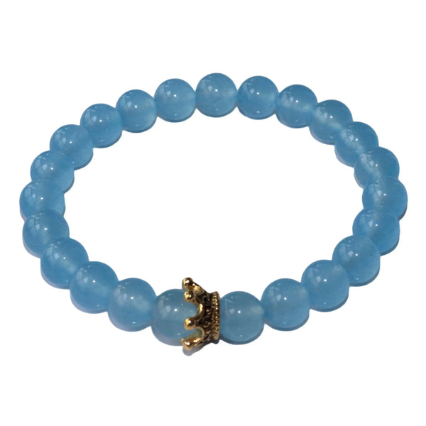 Bracelets de perles de pierre naturelle jade bleu lac