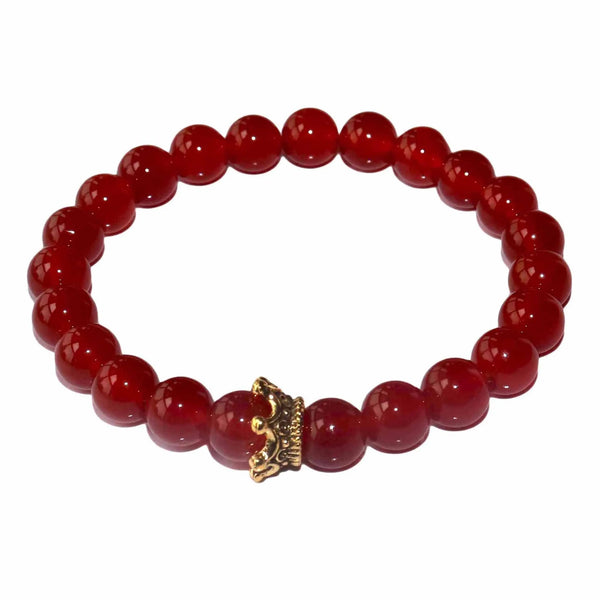 Bracelets de perles en pierre naturelle d'agate rouge