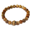 Lot De 4 Bracelets Perles Hommes - Œil De Tigre, Porcelaine Noire/blanche, Pierre Volcanique, Perles 8mm - 3