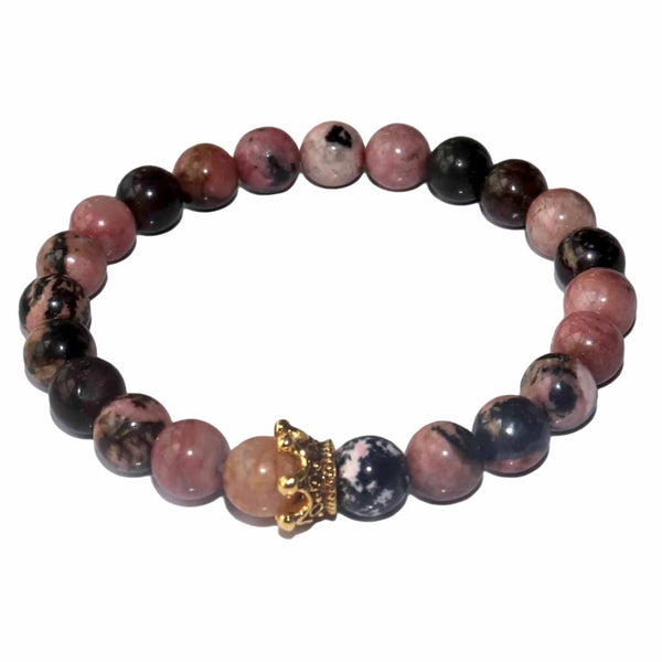 Bracelets de perles en pierre naturelle de rhodochrosite noire