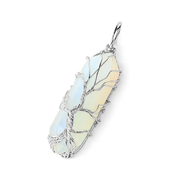 Collier de cristaux d'arbre de vie opale