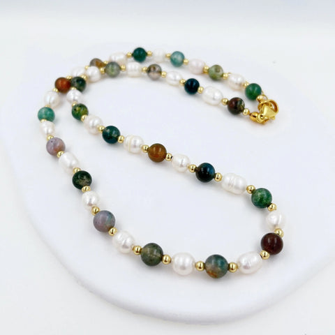 Collier de perles blanches en pierre naturelle | Ma Pierre Naturelle