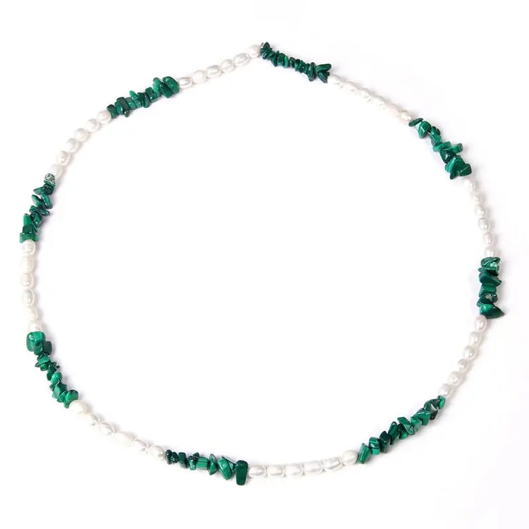 Collier de perles d'eau douce malachite