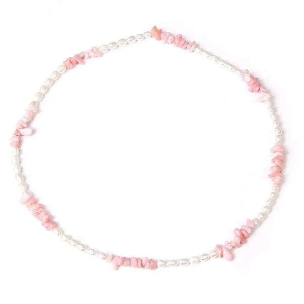 Collier Réglable En Perles D'Agate D'Eau Douce - Neuf Sans Emballage, Pour Femme