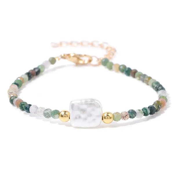 Braceletde perles en pierre naturelle d'agate d'Inde