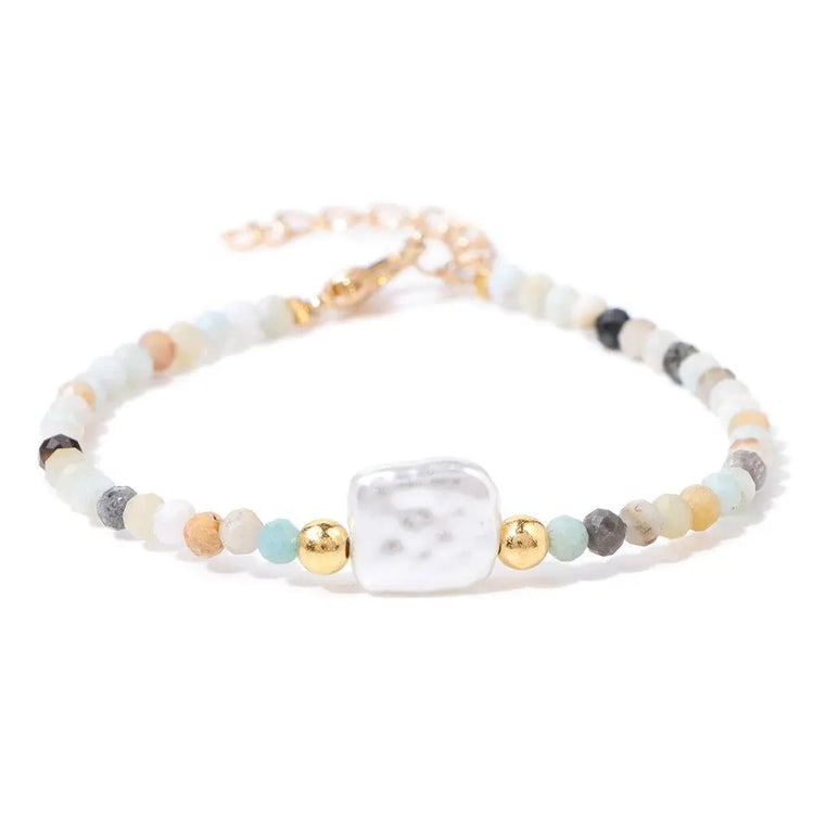 Bracelet de perles en pierre naturelle d'amazonite