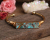 Bracelet Manchette Ouvert en Pierre de Turquoises Naturelles