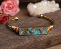 Bracelet Manchette Ouvert en Pierre de Turquoises Naturelles