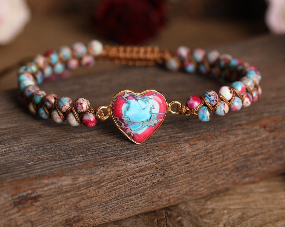 Bracelet élastique Perles Aventurine Et Sédiment Marin – Barrette, Multicolore | Neuf Sans Emballage