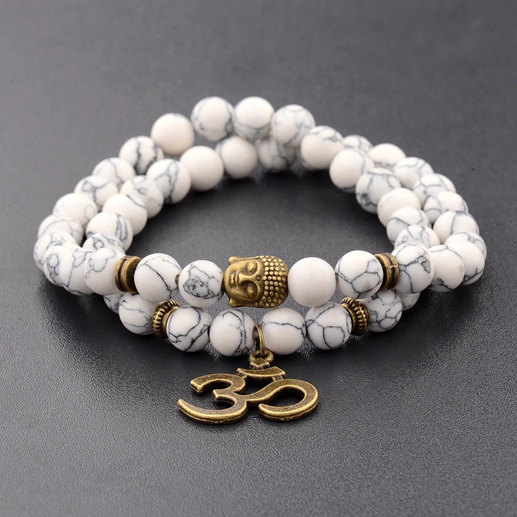 Charm Retro Buddha Bead Bracelet Men Black Natural Stone Chakra Bracelets Erkek Bileklik Bracelet Homme AB226