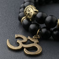 Charm Retro Buddha Bead Bracelet Men Black Natural Stone Chakra Bracelets Erkek Bileklik Bracelet Homme AB226