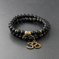 Charm Retro Buddha Bead Bracelet Men Black Natural Stone Chakra Bracelets Erkek Bileklik Bracelet Homme AB226