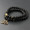 Charm Retro Buddha Bead Bracelet Men Black Natural Stone Chakra Bracelets Erkek Bileklik Bracelet Homme AB226