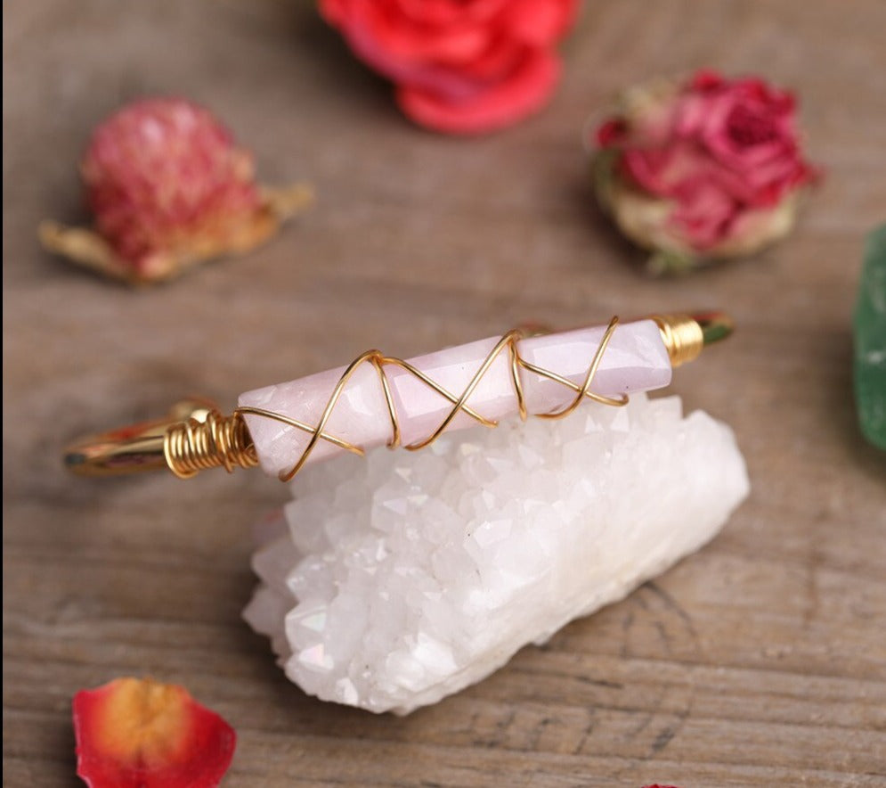Bracelet Jonc En Os Et Cabochon Pierre - Occasion Bon état - Bijou Ethnique