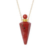 Collier Or Flacon de Parfum Pierre Jaspe Rouge