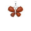 Pendentif Papillon Jaspe Rouge Pierre Naturelle