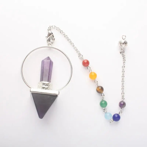 Pendule de chakra de guérison en améthyste