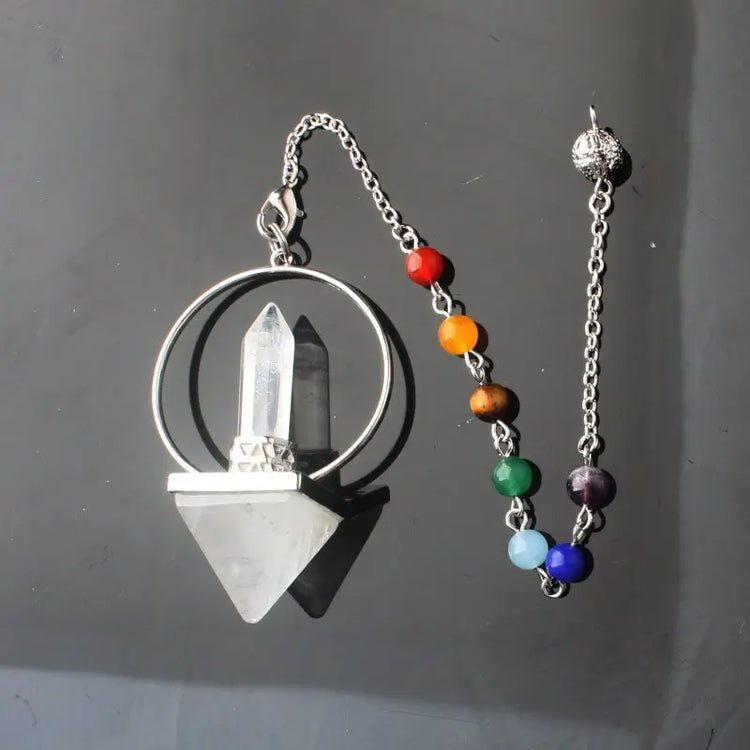 Pendule de chakra de guérison en cristal clair