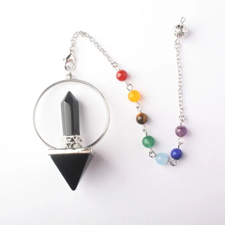 Pendule de chakra de guérison en onyx