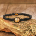 Bracelet tissé en perles de pierres précieuses