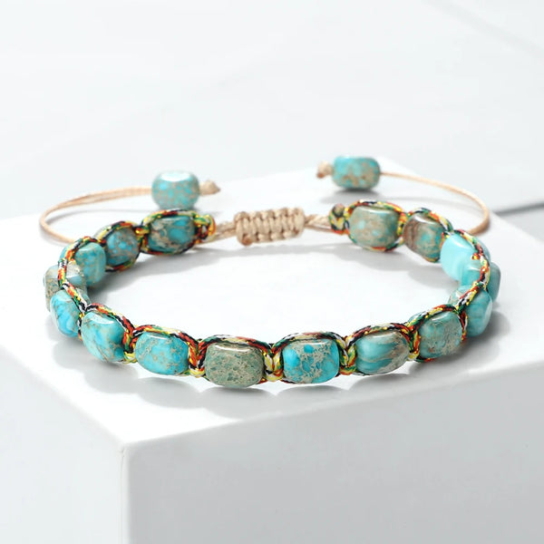 Bracelet en perles de pierre naturelle empereur bohème