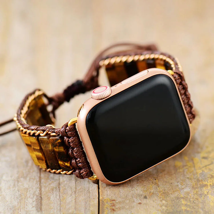 Bracelet Apple Watch Oeil de Tigre / Pierre de Lave / Jaspe
