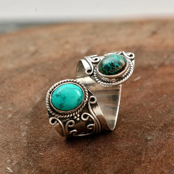 Bague Vintage en turquoise ajustable