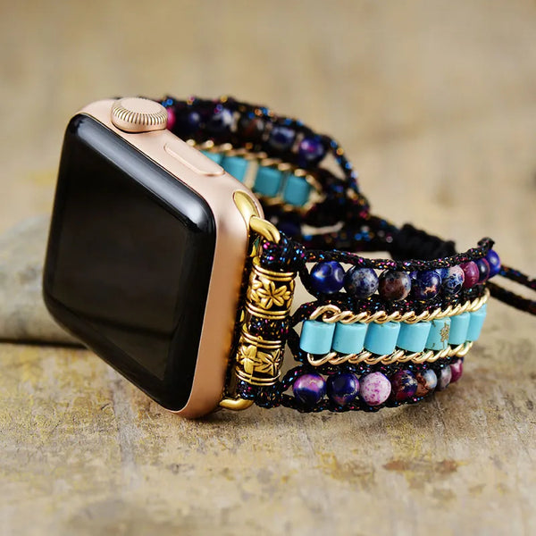Bracelet Montre Apple Watch et Fitbit en Jaspe Picasso – Lunarmonie