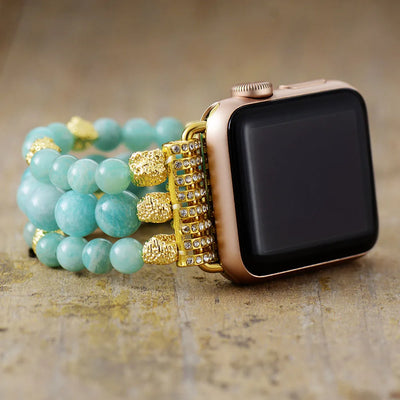 Bracelet Apple Watch Fluorite / Amazonite / Améthyste / Pierre de Lune