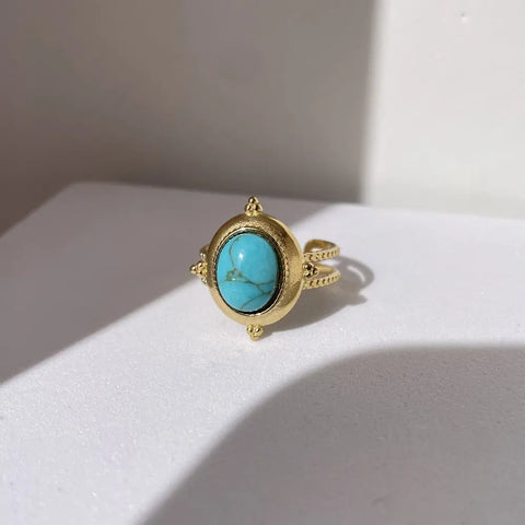 Bague Turquoise Chic Ovale | Ma Pierre Naturelle