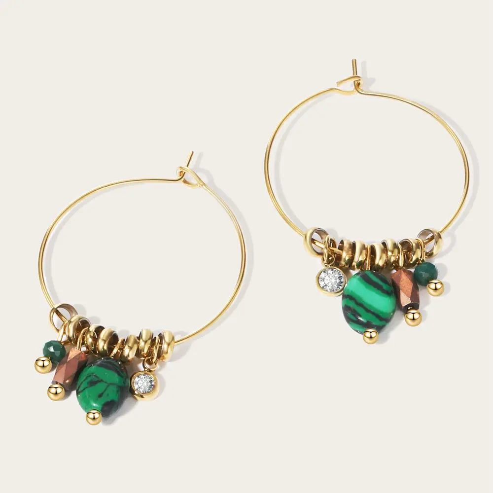 Boucles D'oreilles & Collier En Pierre De Cœur 18K - Papillon, Clip Papier, Réglable - Cadeau Femme Anniversaire, Noël