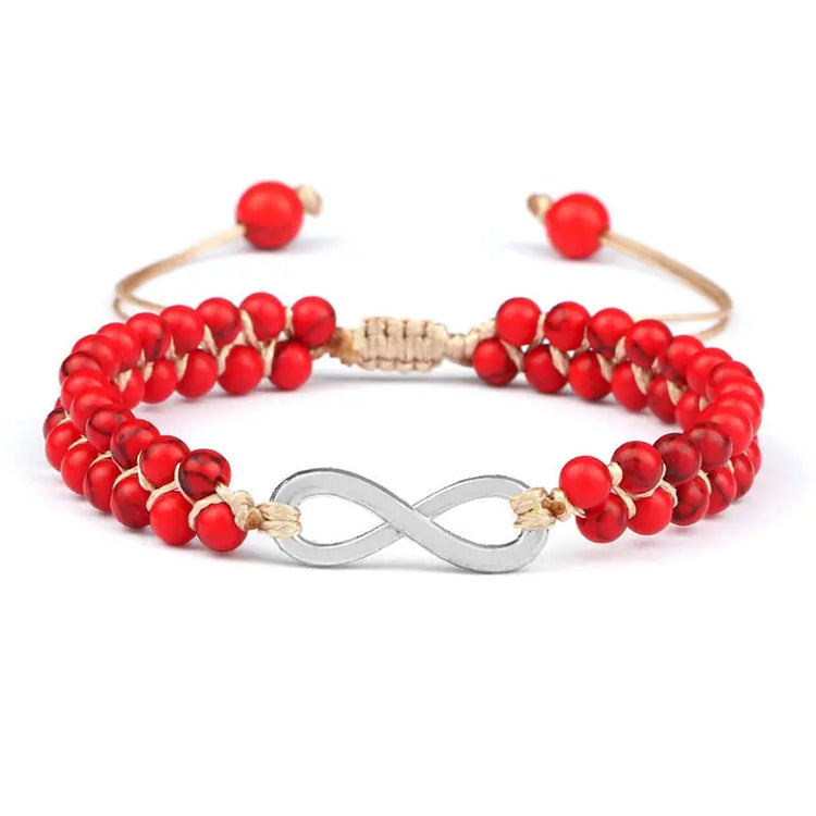 Bracelet Infini Jade Rouge