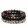 Bracelet Perles Agate / Onyx / Jaspe Dalmatien