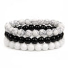 Bracelet Perles Howlite / Onyx / Quartz